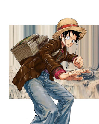 One Piece e Gucci se unem para campanha publicitária com Luffy e Zoro,  confira