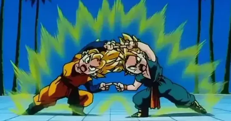 Fusao Trunks E Gohan com os brincos potara