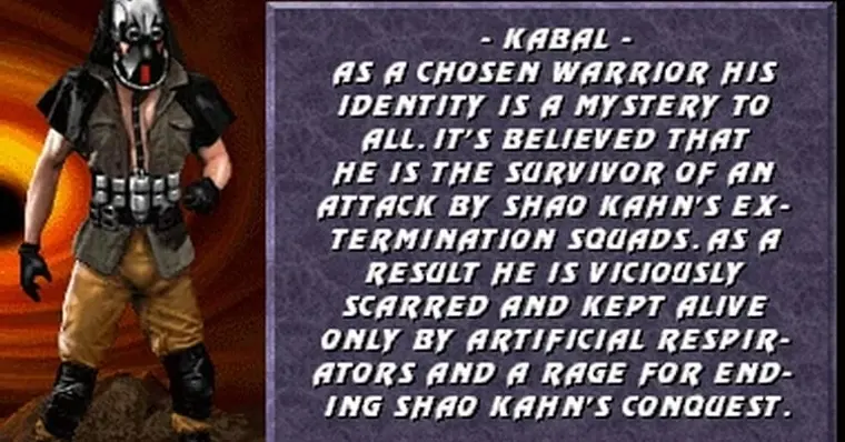 10 fatos e curiosidades sobre o Kabal de Mortal Kombat!