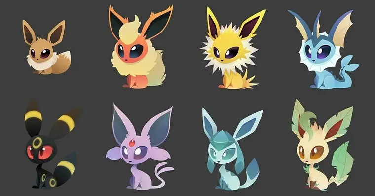 Pokémon: Artista cria novas evoluções de Eevee para diferentes tipos