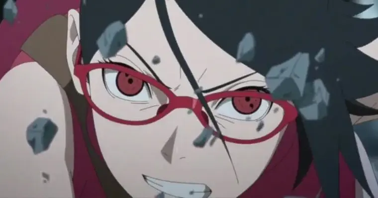 Boruto Next Generation Angry Sarada Uchiha Mangekyou Sharingan GIF