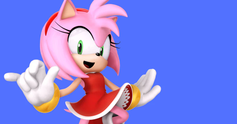 Amy Rose Sonic, o personagem de aventura Sonic do ouriço, quartzo