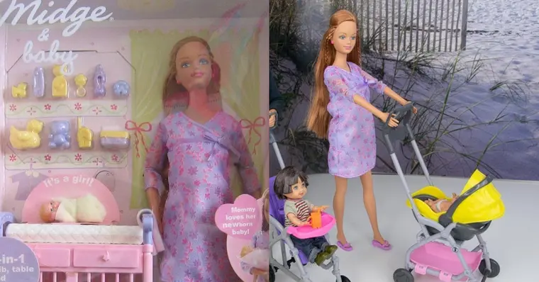 Boneca Barbie Grávida Midge & Baby Happy Family Sem Juros