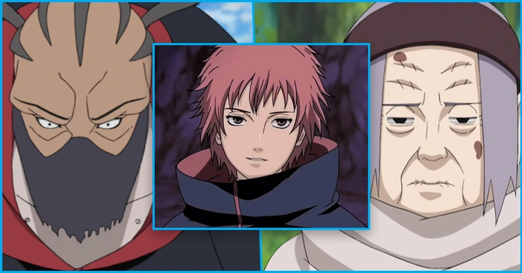 Esboço completo do rosto do personagem Sasori - Naruto