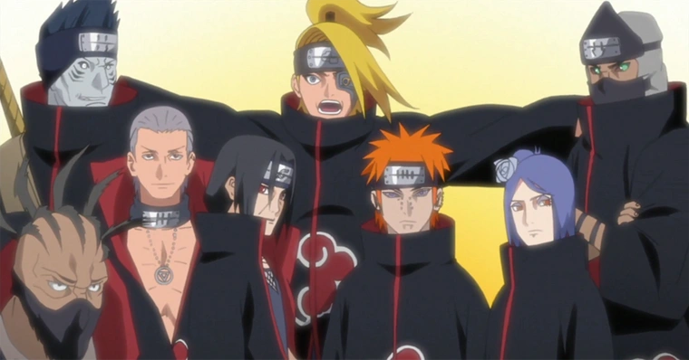 Naruto: Símbolo Folha Renegada Plata + Nuvem Vermelha da Akatsuki