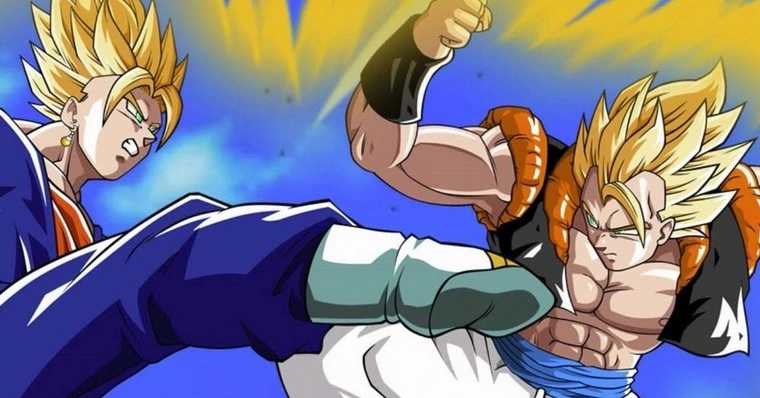 Dragon ball personagems z e gt - Vegetto é a fusão imensamente poderosa  resultado de Goku e Vegeta após eles usarem os Brincos Potara. Sua voz é  uma voz dupla que contêm